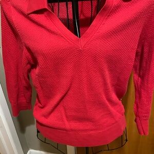 Vibrant Red V-Neck Sweater